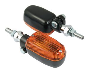 BIKE IT Adjustable Stem Indicators With Black Body And Amber Lens 