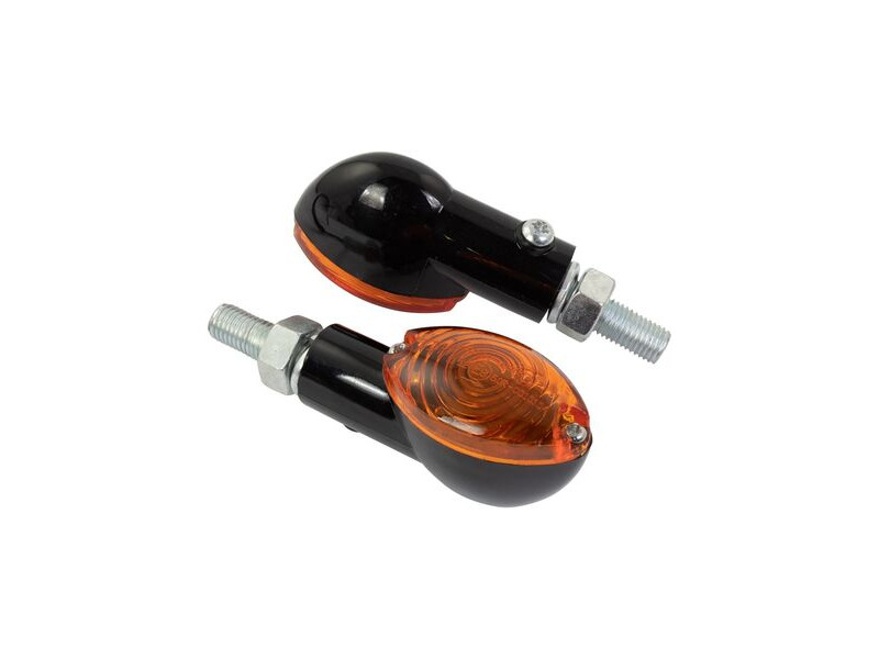 BIKE IT Mini Cat Eye Indicators With Black Body And Amber Lens click to zoom image