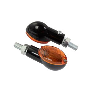 BIKE IT Mini Cat Eye Indicators With Black Body And Amber Lens 