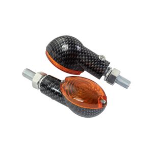 BIKE IT Mini Cat Eye Indicators With Carbon Body And Amber Lens 