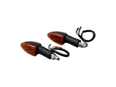 BIKE IT Long Stem Mini Spear Indicators With Black Body And Amber Lens