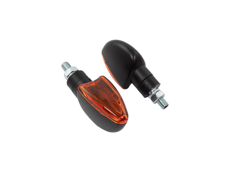 BIKE IT Short Stem Mini Spear Indicators With Black Body And Amber Lens click to zoom image