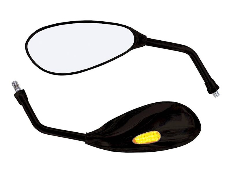 BIKE IT Patrol Black Universal Mirrors With Built In LED Indicators click to zoom image