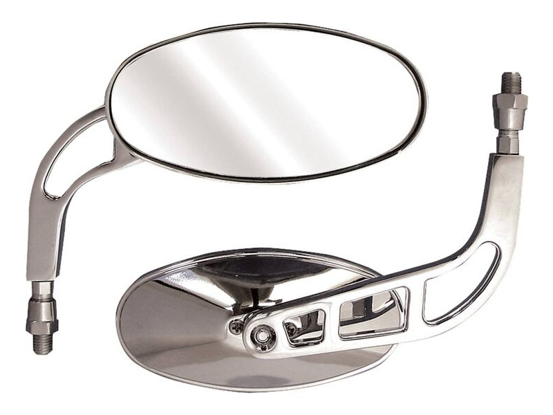 BIKE IT Phantom Universal Oval Chrome Mirrors With 10mm Thread click to zoom image