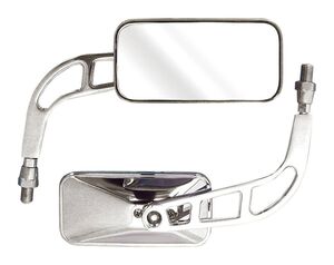 BIKE IT Knight Universal Rectangular Chrome Mirrors With 10mm Thread 