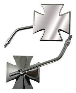 BIKE IT Maltese Cross Universal Chrome Mirrors 