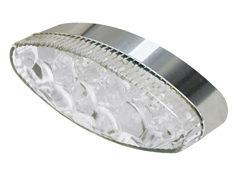 BIKE IT Tribe LED Rear Light With Chrome Base And Clear Lens click to zoom image