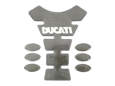 BIKE IT Carbon Effect Logo Spine Tank Pad - Ducati