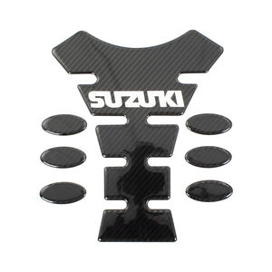 BIKE IT Carbon Effect Logo Spine Tank Pad - Suzuki 