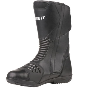 BIKE IT 'Burhou' All-Seasons Waterproof Black Sports Touring Motorcycle Boot click to zoom image