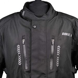 BIKE IT 'Triple Black' Waterproof Adventure Motorcycle Jacket click to zoom image