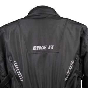 BIKE IT 'Triple Black' Waterproof Adventure Motorcycle Jacket click to zoom image