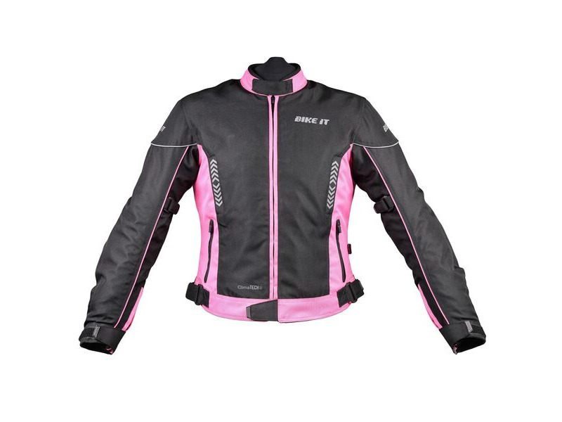 BIKE IT 'Insignia' Ladies Motorcycle Jacket (Pink) click to zoom image