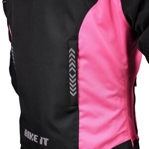 BIKE IT 'Insignia' Ladies Motorcycle Jacket (Pink) click to zoom image