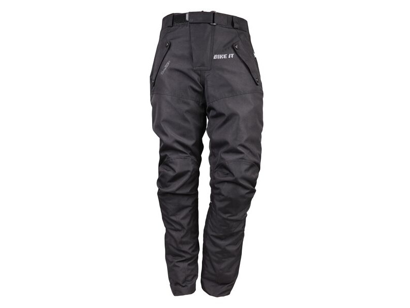 BIKE IT 'Triple Black' Ultimate Adventure Waterproof Motorcycle Pants/Trousers click to zoom image