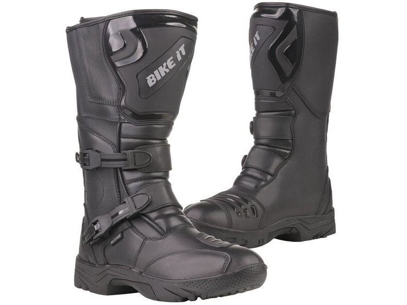 BIKE IT 'Triple-Black' Motorcycle Adventure Boot (Black) click to zoom image