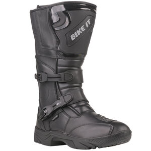 BIKE IT 'Triple-Black' Motorcycle Adventure Boot (Black) click to zoom image