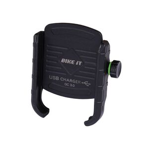 BIKE IT Compact Motorcycle USB QC3.0 Phone Charger Holder click to zoom image