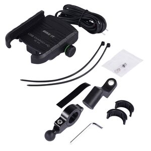 BIKE IT Compact Motorcycle USB QC3.0 Phone Charger Holder click to zoom image