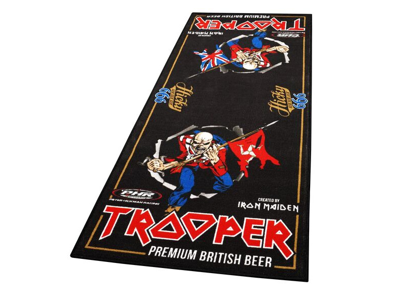 BIKE IT LTD Edition Iron Maiden Trooper Motorcycle Garage Mat 190 x 80 cm click to zoom image