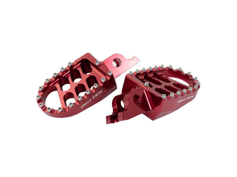 BIKETEK MX Forged Wide Platform Footpegs Honda Red #11R click to zoom image