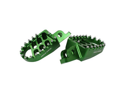 BIKETEK MX Forged Wide Platform Footpegs Kawasaki Green #66GN