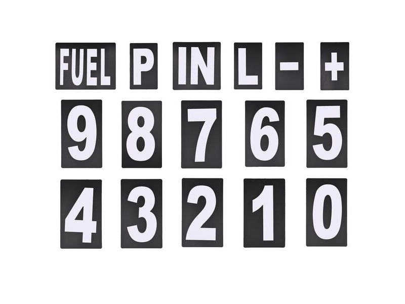 BIKETEK Pit Board Number Kit White click to zoom image