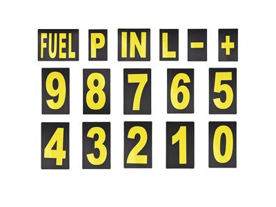 BIKETEK Pit Board Number Kit Yellow 37pcs