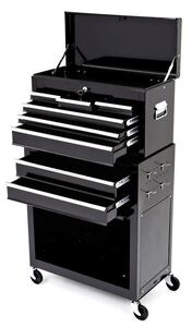 BIKETEK Black Rolling Tool Cabinet With Top Chest 