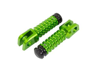 BIKETEK Ally Footpegs With Slider (Pair) Kawasaki Front Green KW11F