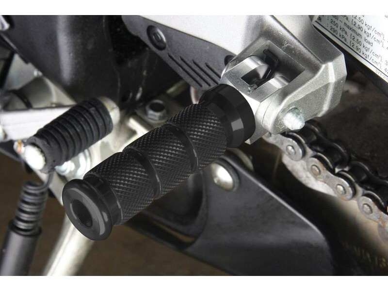 BIKETEK Alloy Round Sports Footpegs Ducati Rider Black click to zoom image