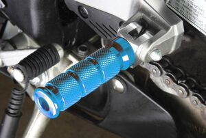 BIKETEK Alloy Round Sports Footpegs Ducati Rider Blue 