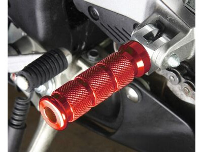 BIKETEK Alloy Round Sports Footpegs Ducati Pillion Red