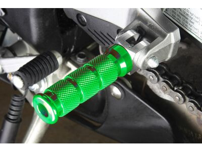 BIKETEK Alloy Round Sports Footpegs Honda Rider Green