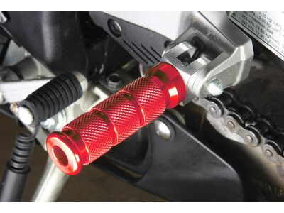 BIKETEK Alloy Round Sports Footpegs Honda Rider Red