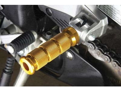 BIKETEK Alloy Round Sports Footpegs Honda Pillion Gold