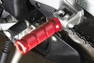 BIKETEK Alloy Round Sports Footpegs Honda Pillion Red 