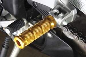 BIKETEK Alloy Round Sports Footpegs Kawasaki Pillion Gold 