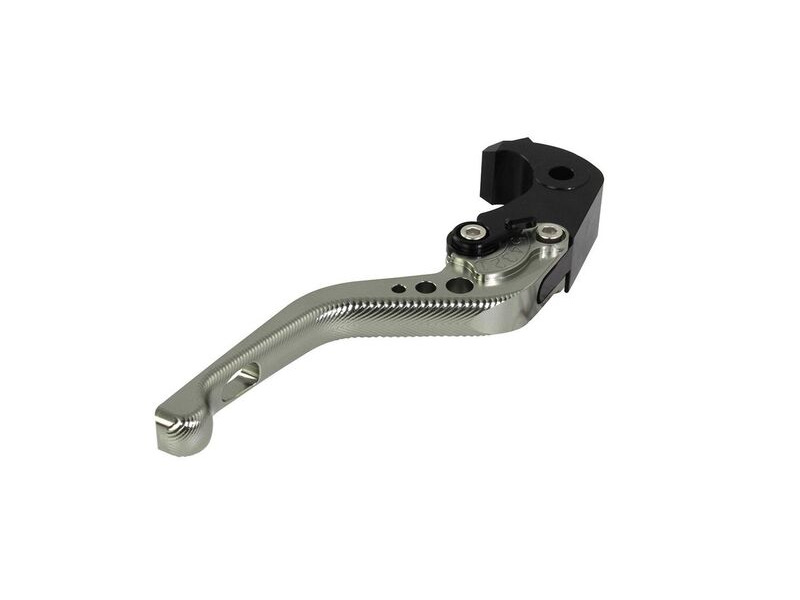 BIKETEK Adjustable CNC Brake Lever Short - Titanium / Black Adjuster - #B08S click to zoom image