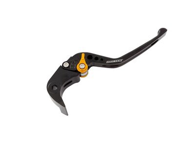 BIKETEK Adjustable CNC Brake Lever Long - Black / Gold Adjuster - #B42