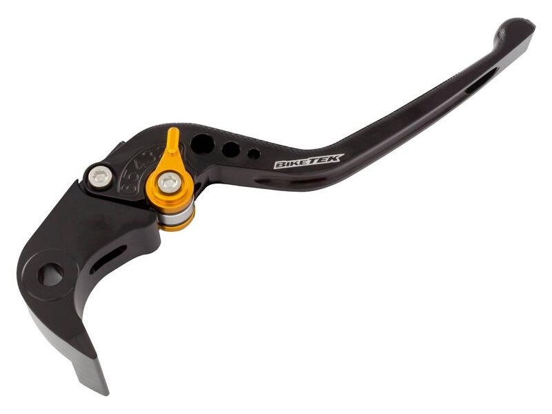 BIKETEK Adjustable CNC Brake Lever Long - Black / Gold Adjuster - #B46 click to zoom image