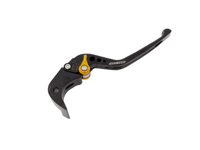 BIKETEK Adjustable CNC Brake Lever Short - Black / Gold Adjuster - #B50S