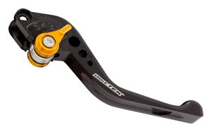 BIKETEK Adjustable CNC Brake Lever Short - Black / Gold Adjuster - #B54S 