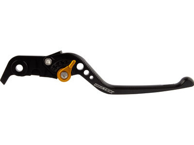 BIKETEK Adjustable CNC Brake Lever Long - Black / Gold Adjuster - #B76