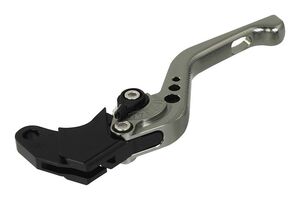 BIKETEK Adjustable CNC Clutch Lever Short - Titanium / Black Adjuster - #C19S click to zoom image