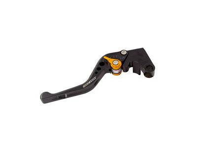 BIKETEK Adjustable CNC Clutch Lever Short - Black / Gold Adjuster - #C49S