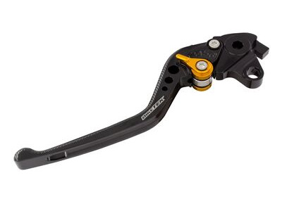 BIKETEK Adjustable CNC Clutch Lever Long - Black / Gold Adjuster - #C77