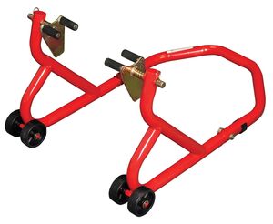 BIKETEK Series 3 Front And Rear Track Paddock Stand Set - Red click to zoom image