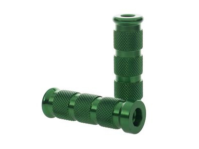 BIKETEK Aluminium Knurled Replacement Road/Track Footrest Pegs Round (Green) - PAIR