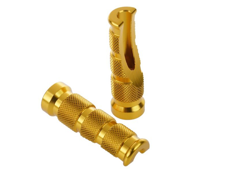 BIKETEK Aluminium Tapered Footrest Pegs (Pair) - Gold click to zoom image